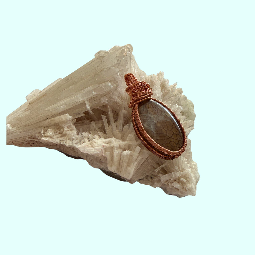 Firefly Light Copper Agate Pendant
