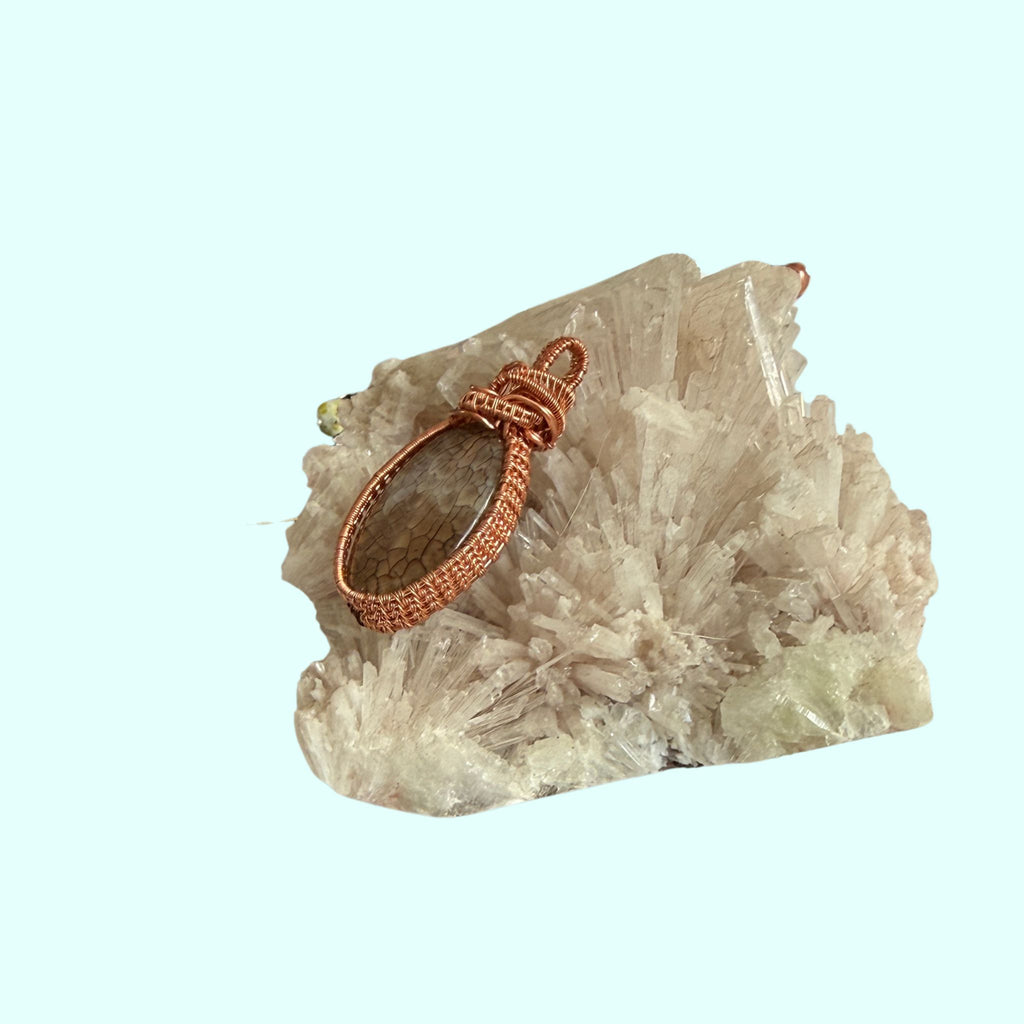 Firefly Light Copper Agate Pendant