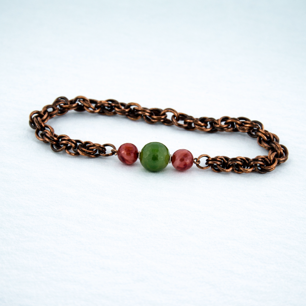 Verdant Ember Chain Bracelet