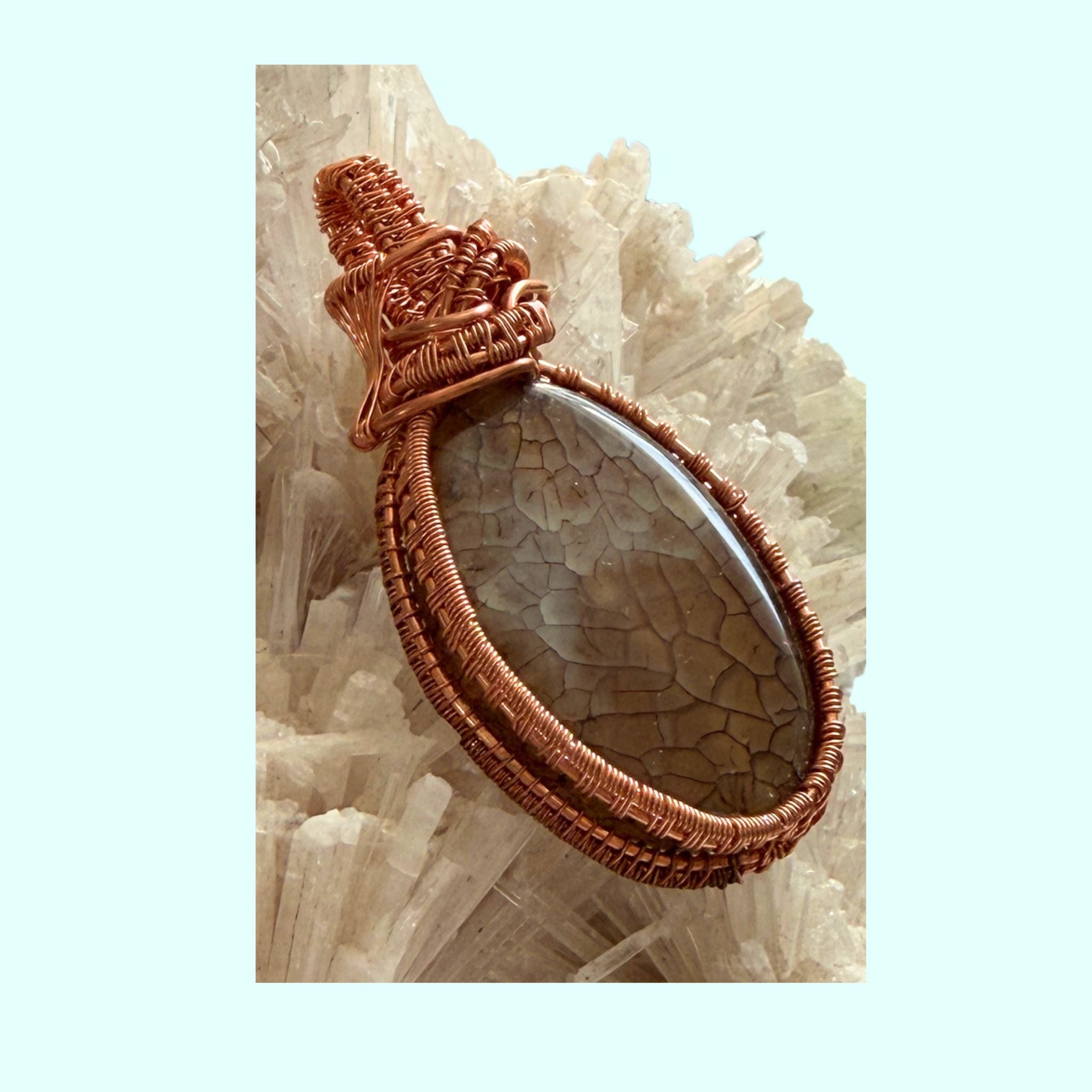 Firefly Light Copper Agate Pendant